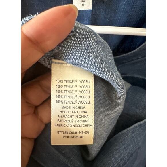 Cloth & Stone Chambray Denim Wide Leg Cropped Jumpsuit Women’s XS EUC - Picture 10 of 10